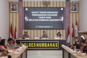 Rapat Teknis Pilkades Serentak, Polres Humbahas Tekankan Sinergi dan Kesiapsiagaan