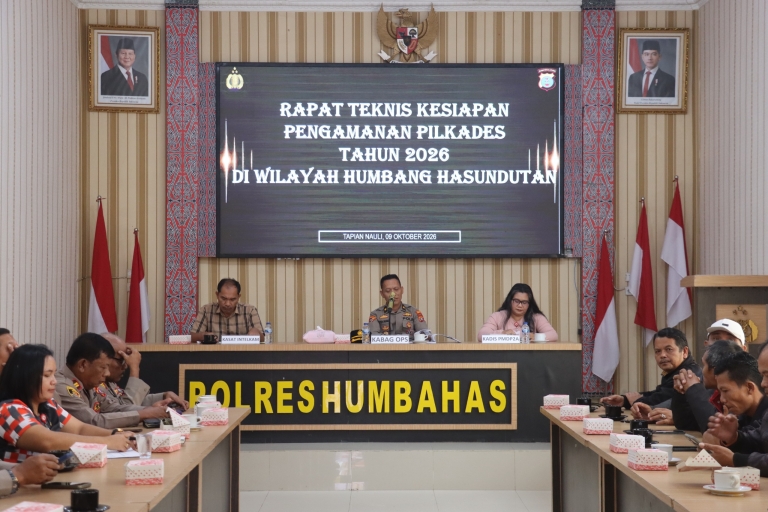 Rapat Teknis Pilkades Serentak, Polres Humbahas Tekankan Sinergi dan Kesiapsiagaan